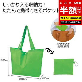 【P最大46倍】【51%OFF】 エコバッグ 折りたたみ コンパクト 【半額】 Ecolor　折りたたみビッグバッグ（グリーン） エコバッグ プチギフト 激安 エコバッグ 300円 人気 300円台 敬老会 プレゼント イベント エコバック