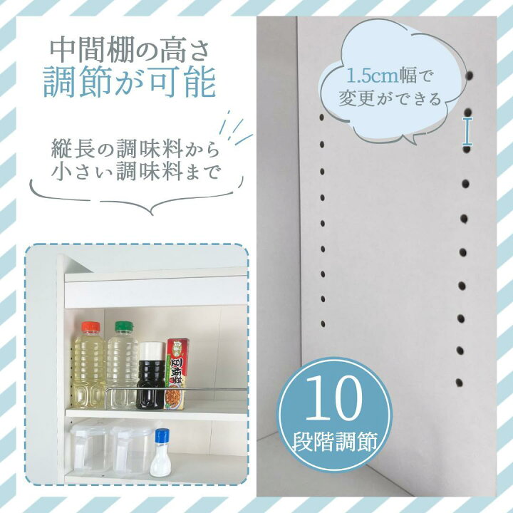 楽天市場】キッチンワゴン 隙間収納 (幅20 奥行60, ホワイト) : TOOLS LIFE