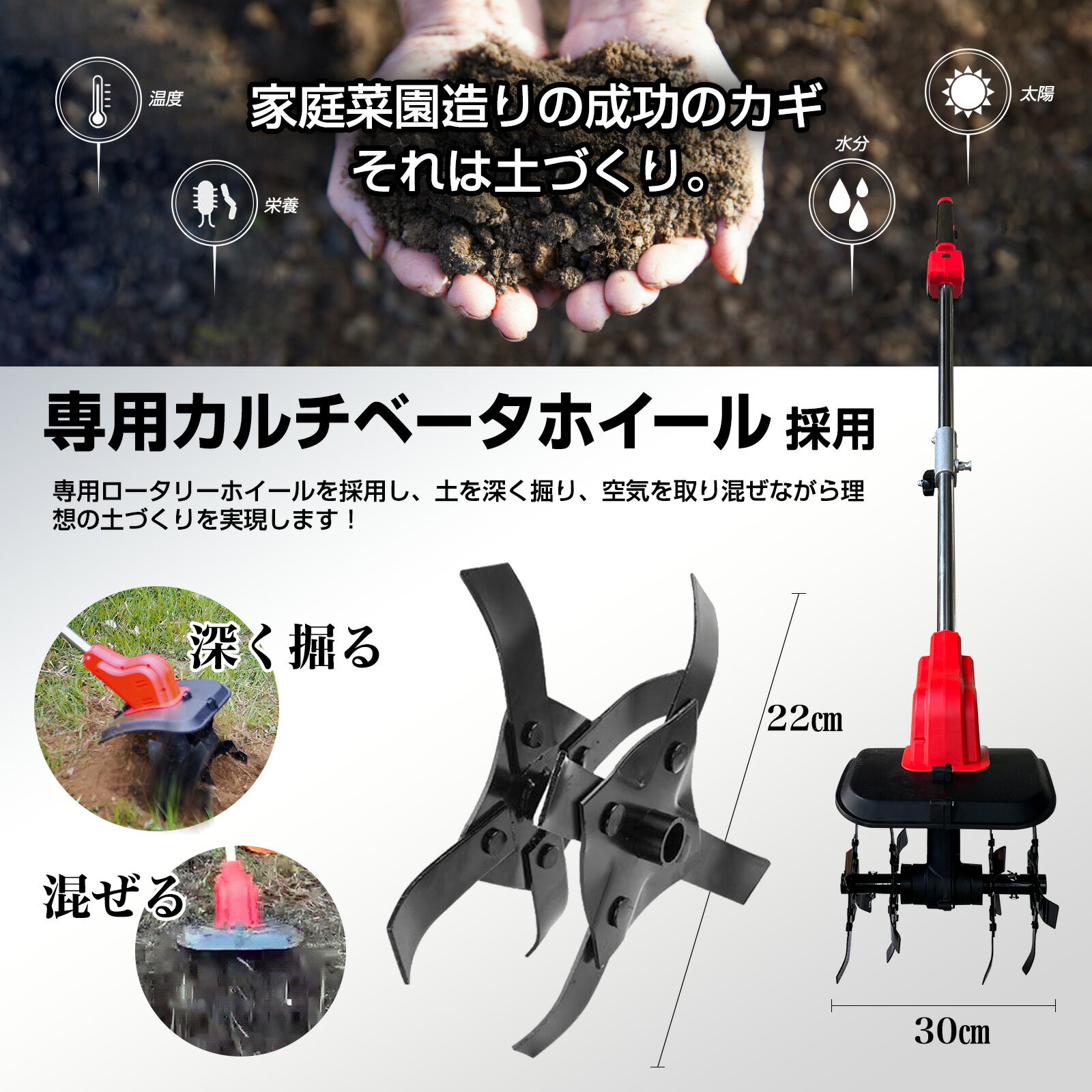 21V耕うん機リチウムバッテリー1個セットDIY園芸草刈り電動工具