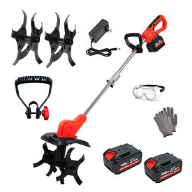 21V 充電式 耕うん機 バッテリー2個セット ブラシレスモーター 防振設計 女性でも簡単 家庭菜園 家庭用 軽量 コンパクト 家庭菜園 畑 プランター 深掘り可能 硬い土も楽々