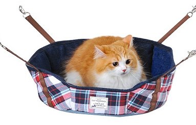サークル専用の猫用ハンモック中綿入りで寝心地バツグン 贈物 ボンビアルコン Bonbi ランキングTOP5 キャットファンモックラウンドデニムチェック