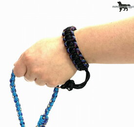 PARACORD LEASH パラコードリーシュ（スタンダード）すっぽ抜け防止！サブリード（サブ持ち手）：Aブラック・ミッドナイト送料無料（ポスト投函便）