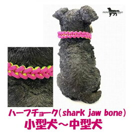 PARACORD CHOKE パラコードチョーク（shark jaw bone）ハーフチョーク A　ローズ・イエローグリーン 小型犬～中型犬送料無料（ポスト投函便）