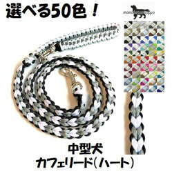 PARACORD LEAD パラシュートコード カフェリード（ハート）選べる50色！ Mサイズ 中型犬リード 送料無料（ポスト投函便