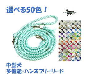 PARACORD LEAD パラシュートコード多機能・ハンズフリーリード 選べる50色 中型犬リード送料無料（ポスト投函便）