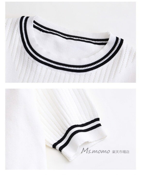 楽天市場 ニットトップス レディース 秋冬 40代 長袖 ニットトップス 白セーター ボーダー柄 ショット丈ニットソー ニットインナー 薄手 大人 オシャレ秋服 韓国風50代 30代 Ms Momo 楽天市場店