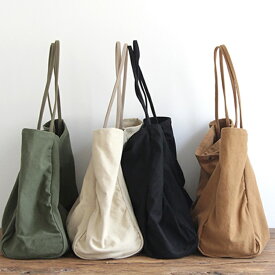 バッグ レディース きれいめ 韓国風 通勤バッグ かばん 手提げバッグ ショルダーバッグ シンプル 帆布バッグ オシャレ 大きいサイズ 4色 2サイズ