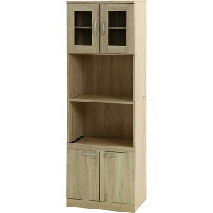 【ポイント7倍!水曜定休セール】 ハイキッチンボード 約高さ180×幅60cm ホワイトオーク 組立品(代引不可)