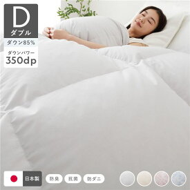 ＼ポイント8倍／ 羽毛布団 掛け布団 リサイクルダウン85% ダブル ライトグレー 無地 日本製 国産 寝具 抗菌 防臭 防ダニ 静電気防止加工