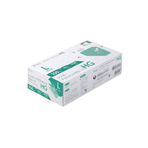 〔まとめ〕 プラスチック手袋HG 100枚 L 粉なし 〔×3セット〕 使い捨て手袋 使いきり手袋
