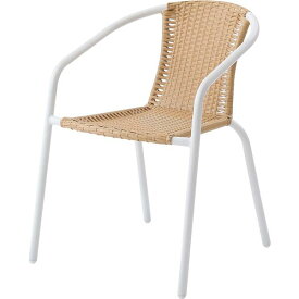＼ポイント10倍！5のつく日+E勝利／ ガーデンチェア 約幅55×奥行58×高さ74×座面高43cm ホワイト スチール ガーデン エクステリア用品 完成品