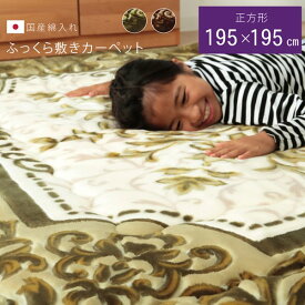 ＼ポイント7倍！5/8／ ラグマット/こたつ敷布団 （ブラウン 195×195cm） 日本製固綿40mm使用 弾力性抜群 ふっくら極厚敷布団 〔リビング〕