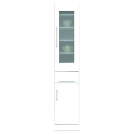 ＼ポイント7倍！5/8／ 食器棚 スリムボード 幅35cm ホワイト 飛散防止加工ガラス使用 移動棚付き 日本製 国産 キッチン収納 キッチンボード カップボード 収納家具 完成品 玄関渡し