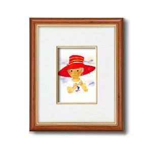 額縁/フレーム 【インチ判 タテ】 いわさきちひろ 「赤い帽子(縦)」 スタンド付き 壁掛け可 日本製