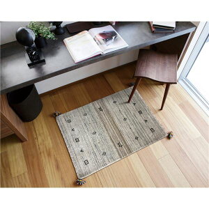 【ポイント7倍+買い回りP】 ラグマット 絨毯 約60×90cm L16 ニュージーランドウール100% 保温性 調湿効果 オールシーズン対応 ギャッベ リビング(代引不可)