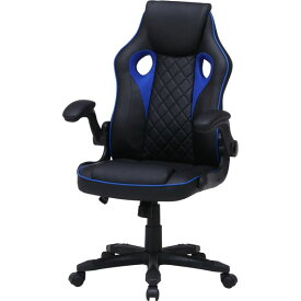 ＼ポイント14倍！5/20超PB祭最終日／ ゲーミングチェア レーシングチェア 約幅65.5cm ブラック×ブルー スチール 肘付き リビング ダイニング 在宅ワーク テレワーク
