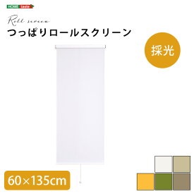 壁空け不要！つっぱりロールスクリーン　幅60cm（採光タイプ）