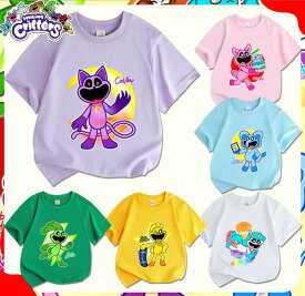 新作 Smiling Critters T-shirt poppyplayTime スマイリングクリッターズ 猫 大人 子供 夏 春 半袖 トップス キッズ 子供服 家族服ー 誕生日用品 子供へのギフト 感謝祭の日 ハロウィンクリ スマスギフト 13色 110cm 120cm 130cm 140cm 150cm 160cm