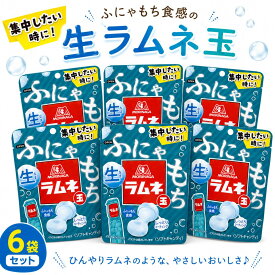 生ラムネ玉 6袋 ソフトキャンディ 駄菓子 森永製菓 おやつ まとめ買い お菓子 ラムネ ぶどう糖 とろける 新食感 お試し ラムネ味 ふにゃもち食感 口どけ 持ち歩き 休憩 糖分補給 メール便 送料無料 ポスト投函
