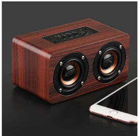 木目調 ワイヤレススピーカー bluetooth スピーカー 持ち運び コードレススピーカー レトロ おしゃれ コンパクト ブルートゥーススピーカー 高音質 小型 コンパクトスピーカー アウトドア かわいい 可愛い おしゃれスピーカー sdカード pc テレビ インテリア スピーカー小型