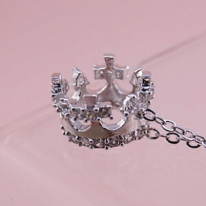 【ジュエリー・アクセサリー】【メール便送料無料】【レディース ネックレス】 王冠 ティアラ シルバー  ネックレス プチネックレス