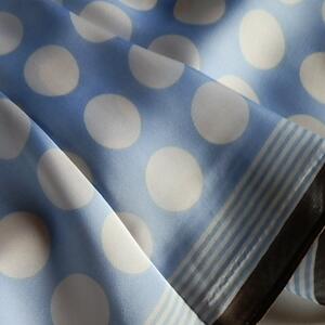 【楽天市場】スカーフ 大人可愛い水玉柄 シンプル スカーフ ブルー
