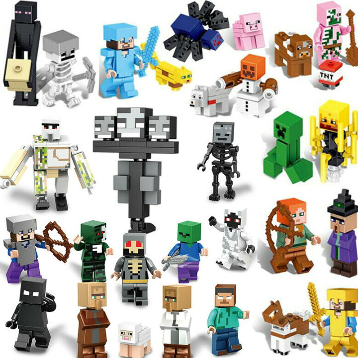 楽天市場 ランキング1位 ５冠達成 レゴ 互換 Lego ミニフィグ マイクラ風 マインクラフト風 29体セット ミニフィギュア ブロック おもちゃ キッズ 送料無料 知育玩具 ナノブロック 組み立て 誕プレ モモ商事