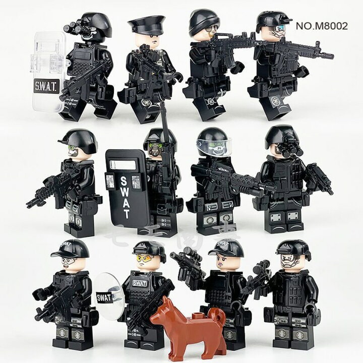 楽天市場】レゴブロック 互換 ミニフィグ SWAT 12体 犬1頭 特殊部隊