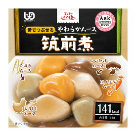 【スーパーSALE 10%OFFクーポン！】大和製罐 エバースマイル 筑前煮風 ムース 115g | 区分3 舌でつぶせる やわらか 介護 食品 嚥下 おかず ミキサー レトルト 高カロリー とろみ 付き 食 防災 災害備蓄 かまなくて 介護用 介護食 パウチ 惣菜 常温 高齢者 栄養食