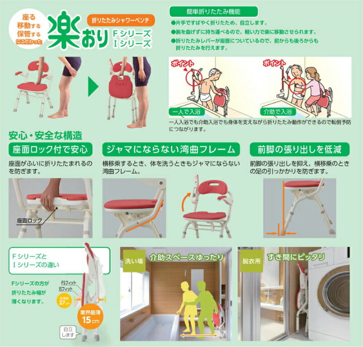 楽天市場】【介護用品】【業界最薄折りたたみシャワーチェア】安寿 