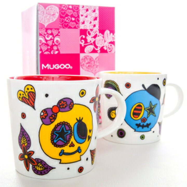 楽天市場 Mugoo オシャレでかわいいデザインマグカップ ペアセットスカルボーイ ガール プレゼントなら 名入れ工房 桃山