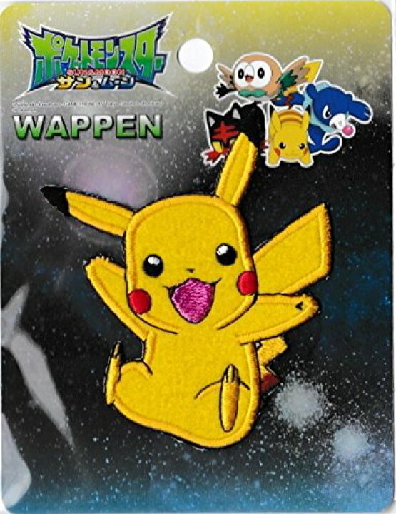 楽天市場 ポケットモンスターワッペン ピカチュウ アイロン接着 Psw001 ハンドメイド 幼稚園 保育園 ママ イベント アップリケ キッズ キャラクター 名前 新入園 新学期 桃山富子の店 楽天市場店