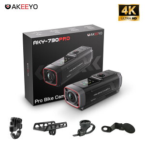 AKEEYO AKY-730PRO �o�C�N�h���C�u���R�[�_�[ EIS 4K 28fps/2K 55fps���]�ԃh�����R���ԊĎ� 5GHzWIFI �X�}�z�A�g 800����f �[�d�� 32GB�J�[�h 142�x�L�p IP66 ���[�v�^�� �ً}�^�� �z���s�v LED�M���΍� ���