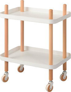 ワゴン キャスター付き キッチンワゴン 2段 天然木 木製 スチール キッチン収納 収納ラック 収納ワゴン 洗面所 キッチン リビング ソファ おしゃれ 北欧