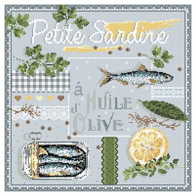 フランス &#128151; 輸入クロスステッチ マダム・ラ・フェ MADAME LA FEE 【Petite Sardine】◆小さないわし◆ Madame La F?e クロスステッチ チャート 図案 チャーム付 Madame La Fee 可愛い 図案 手芸 刺繍 マダムラフェ 幸せ いわし サーデンオイルサーデン レモン