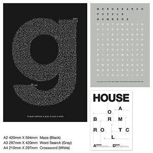 �s���������tWORD GAME POSTERS(�^�C�|�O���t�B�[�|�X�^�[3���Z�b�g)