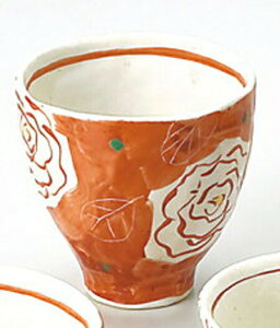 【直送品】赤絵バラ 湯呑 26206 舞陶館 BUTOUKAN【ヘルシ価格】キッチン用品 食器 コーヒー・お茶用品 茶道具 湯呑 コップ