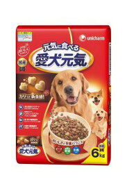 愛犬元気 ビーフ/野菜/小魚 6.0kgペット 栄養食 犬用健康食品 ドッグフード 全成長段階用