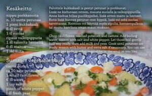 北欧フィンランド料理のレシピのポストカード