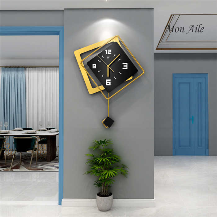 壁掛け時計 振り子時計 クロック 北欧風 金属製 モダン 新築祝い ギフト 電池 スイープ 静か 音がしない おしゃれ スプレッド クロック 時計  壁掛け | Mon Aile