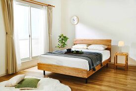 【特典付】 コンセント付 無垢 すのこ 木製 ベッドフレームのみ 単品 すのこベッド 【ジオーク】ダブルベッド