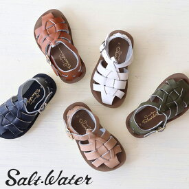 saltwater sandals / ソルトウォーター サンダル ベルクロ saltwater shark キッズ サンダル 5～12サイズ(13.3～19.2cm)【男の子　女の子】【レザー 本革 防水】【水遊び レジャー】