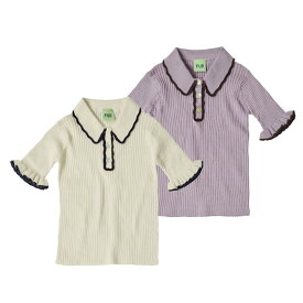 【FUB / ファブ】 2024SS 24ss 春夏 子供服 フリル袖リブトップス | ニット トップス ベビー キッズ 女の子 上品 人気ブランド