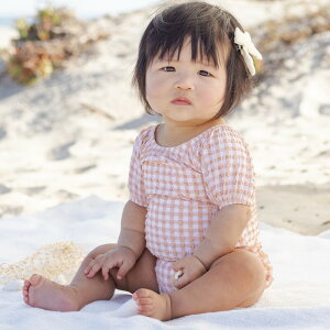 �yD1�zQuincy Mae(�N�C���V�[���C) 2026SS �t�� �x�r�[�� CATALINA ONE-PIECE -MELON CHECK-�@�`�F�b�N�������s�[�X���� | 70cm80cm90cm95cm100cm110cm�q�� ���o�Y���j�� �M�t�g