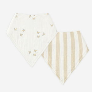 �yD1�zQuincy Mae(�N�C���V�[���C) 2026SS �t�� �x�r�[�� BANDANA SCARF PACK -SUMMER STRIPE, IVORY- �o���_�i �X�J�[�t �p�b�N2���Z�b�g| 60cm70cm80cm90cm �q�� �M�t�g