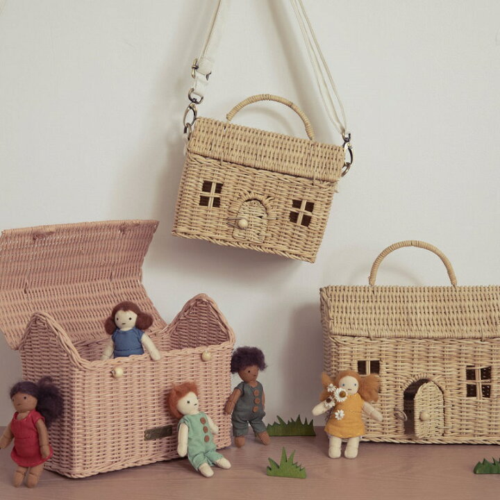 楽天市場】【送料無料】 Olli Ella（オリエラ） CASA BAG STRAW お家型 