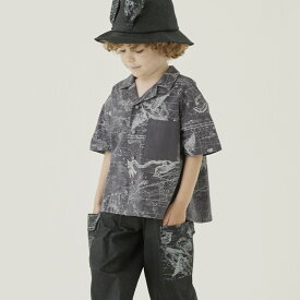 【eLfinFolk】【エルフィンフォルク】 2024SS 24ss 春夏 子供服 Noctua Open collared Shirt オープンカラーシャツ | トップス 90cm 100cm 110cm 120cm 130cm 子供 キッズ 男の子 女の子 おしゃれ 上品 かわいい