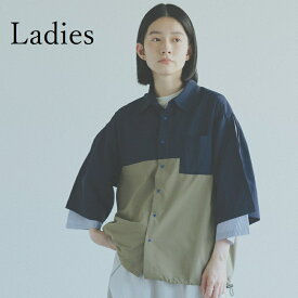 nunuforme （ヌヌフォルム）2023SS 春夏 レディース服 ダブルスリーブシャツ Navy 155cm 163cm | シャツ　ブラウス レディース 【nf19-119-025a】 おしゃれ 人気ブランド