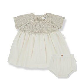 【楽天スーパーセールで15%OFF】 【1 + in the family ワンモアインザファミリー】 2024SS 24ss 春夏 ベビー服 VIOLA dress + bloomer ブルマ付きベビーワンピ | ブラウス チュニック オシャレ かわいい 子供服