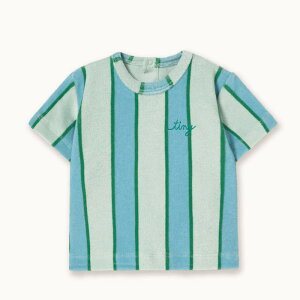 �ydrop2�zTINYCOTTONS / �^�C�j�[�R�b�g���Y 2026SS 26ss �t�� �x�r�[�� RETRO STRIPES BLUE TOWEL BABY TEE �x�r�[����T�V���c �b�J�b�g�\�[ �q�� �L�b�Y �j�̎q ���̎q ������� T�V���c �o�Y�j�� �l�C�u�����h